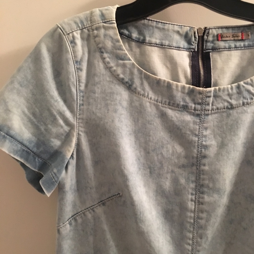 Light Wash Denim Dress with Pockets from Europe